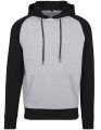 Heren Hoodie Build Your Brand raglan BY077 heather grey-black